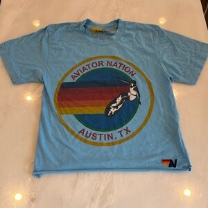 Aviator Nation Boyfriend Tee- size XS- blue